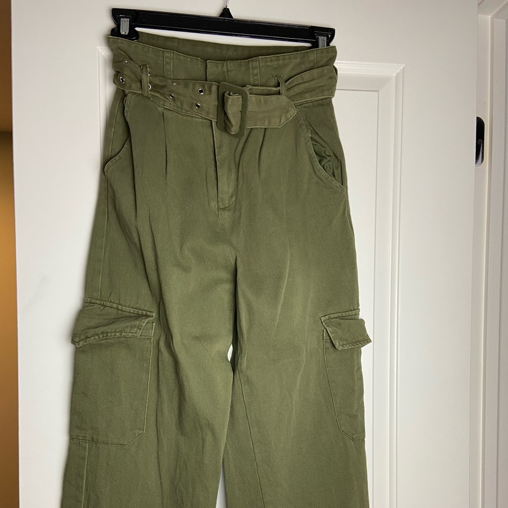 olive green culottes